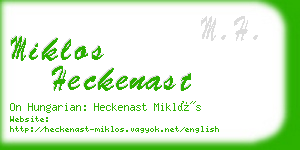 miklos heckenast business card